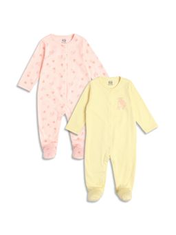 MINI KLUB - Baby Girls Cotton Printed Sleepsuit (Pack of 2)