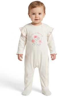 MINI KLUB - Baby Girls Cotton Floral Printed Sleepsuit