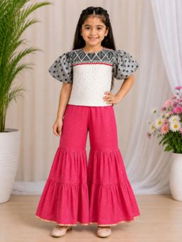 TWISHA - Multi-Color Cotton Printed Top with Sharara