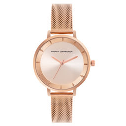 French Connection - Rose Gold Analog Round Dial Calin Watch For Women FCN00016B