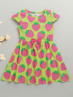 Bumzee - Green Printed Comfortable Fit Dress