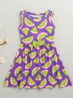 Bumzee - Purple Printed Comfortable Fit Dress