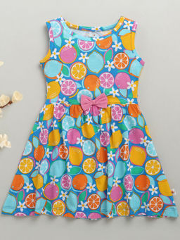 Bumzee - Blue Printed Comfortable Fit Dress