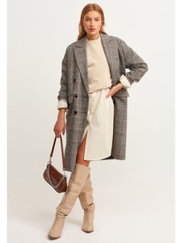 OXXO - Beige Solid Knee Length Dress