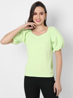 PINACOLADA - Women Green Solid Regular Top