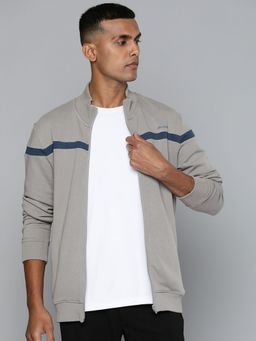 Alcis - Men Grey Solid Bomber Jacket