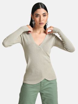 Kazo - Green Wrap Detail Pullover