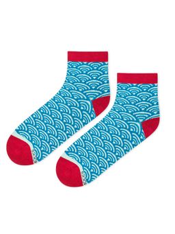 Dynamocks - Men & Women Blue & Red Cotton Ankle Length Socks