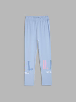 Elle Kids - Girls Blue Solid Legging