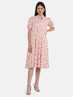 Zink London - Women Off White Printed Midi Dress