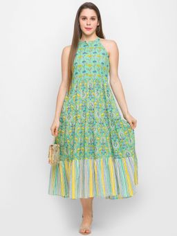 Globus - Green Printed Dress