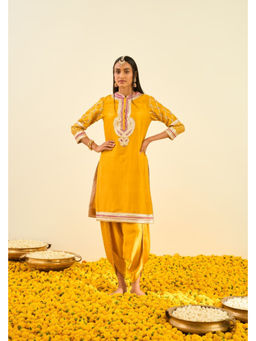Sheetal Batra - Aminah Glaze Mustard Kurta with Dhoti