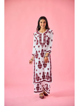 Old Marigold - Gyaani White Modal Hand Embroidered Chikankari Kurta and Pant
