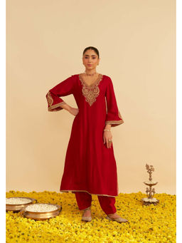 Sheetal Batra - Haayat - Deep Red Long Kurta with Salwar