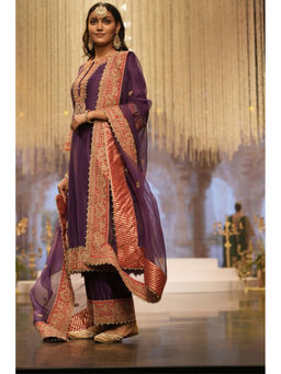 Sheetal Batra - Maisha - Deep Purple Long A-Line Kurta with Palazzo