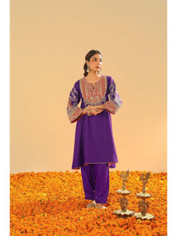 Sheetal Batra - Mohsina - Purple Short Kalidaar Kurta with Salwar and Dupatta