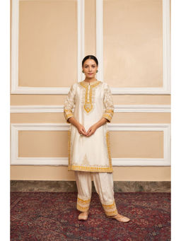 Sheetal Batra - Resham - Daisy Ivory Short Kurta with Salwar and Dupatta