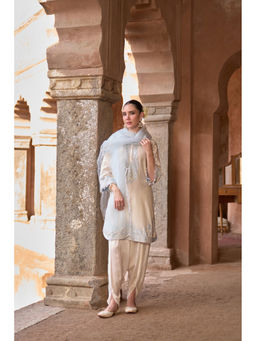 Sheetal Batra - Ruhi - Daisy Ivory with Blue Short Kurta with Dhoti and heavy Dupatta