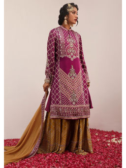 SURKH SYAHI - Women's Son Chidhaiya Purple Kurta And Palazxo With Dupatta