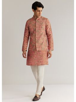 KALKI FASHION - Peach Tissue Stone Sequin Work Kurta Jacket Set