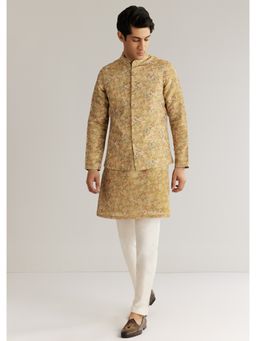 KALKI FASHION - Green Tissue Stone Sequins Kurta Jacket Set