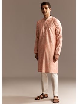 KALKI FASHION - Peach Chanderi Kurta Set
