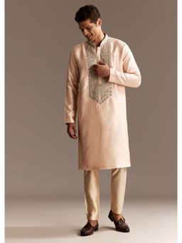 KALKI FASHION - Peach Silk Kurta Set
