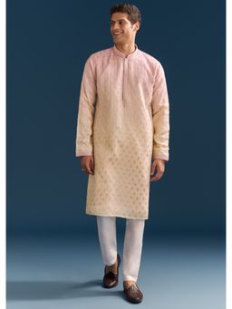 KALKI FASHION - Multicolour Pastel Silk Kurta Set for Men with Sequins Embroidery
