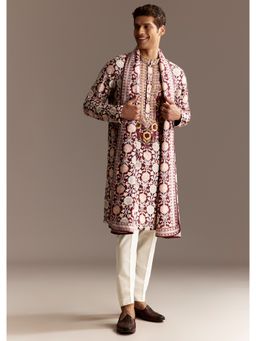 KALKI FASHION - Maroon Dupatta Kurta Set