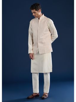 KALKI FASHION - Pink Silk Jacket Kurta Set with Dori Work
