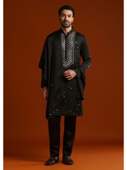 KALKI FASHION - Black Kurta Set for Men with Metal Embroidery