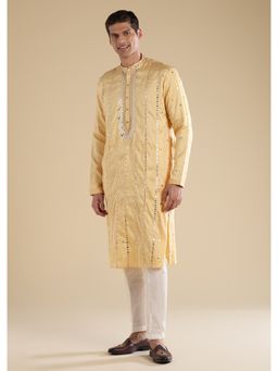 KALKI FASHION - Yellow Embroidered Kurta Set with Thread Work