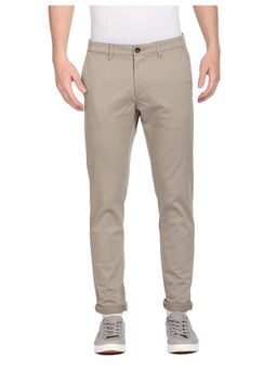 U.S. POLO ASSN. - Men Light Olive Mid Rise Solid Casual Trousers