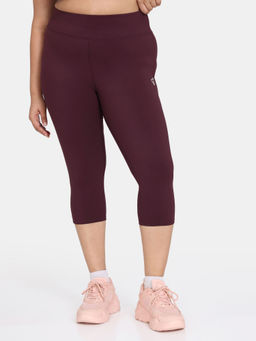 Zivame - Zelocity True Curv High Impact High Rise Quick Dry Capri - Purple