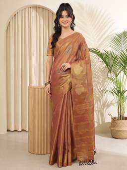 Akhilam - Copper Linen Woven Saree