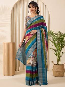 Akhilam - Multi-Color Viscose Woven Saree
