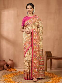 Akhilam - Multi-Color Silk Blend Printed Saree