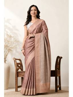 THE WEAVERS SHOP BY RAAVI - Women Woven Art Silk Pink Saree