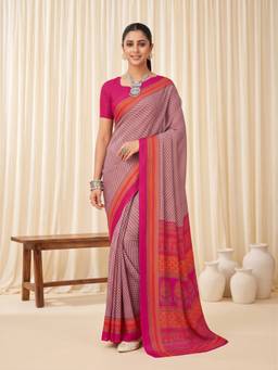 Sareemall - Women's Crepe Multi-Color Printed Saree