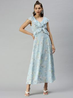 SHOWOFF - Women Floral Blue Maxi Dress