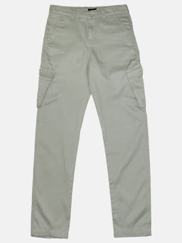 KiddoPanti - Boys Green Cotton Solid Cargo