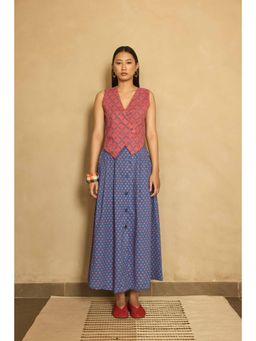 Prakriti Jaipur - Women's Printed Vest and Skirt (Set of 2)