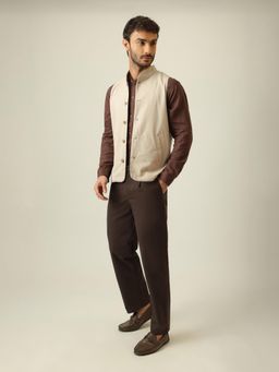 Saltpetre - Bandhgala Linen Cotton Co-Ord Set - Brown