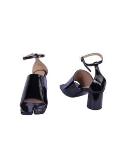 Zori World - Gemini -solid Black Solid Buckle Block Heels