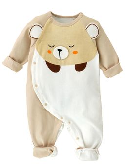 Little Surprise Box - Cream 3D Eared Bear Full Sleeves Romper
