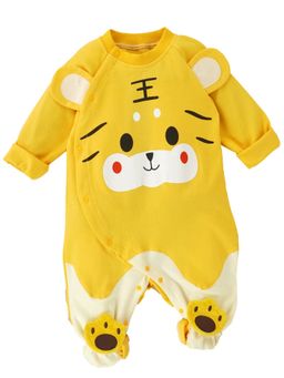 Little Surprise Box - Yellow Baby Tiger Paws Full Sleeves Style Romper