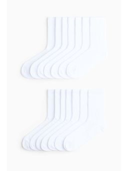 H&M - Men White 7-Pack Sports Socks With Drymove