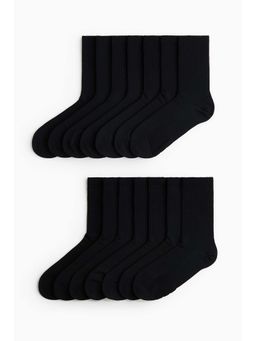 H&M - Men Black 7-Pack Sports Socks With Drymove