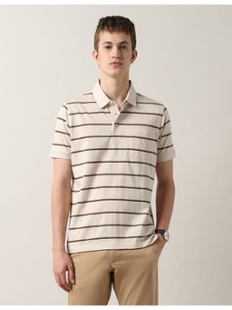 Arrow - Men Horizontal Striped Regular Fit Polo T-Shirt