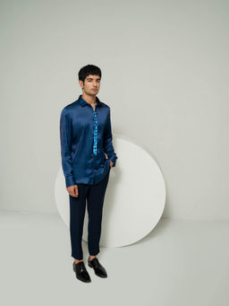 Varun Chakkilam - Blue Hourglass Block Shirt